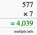 How to calculate 577 times 7 using long multiplication How to calculate 577 times 7 using long multiplication
