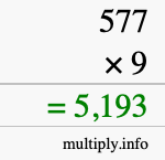How to calculate 577 times 9 using long multiplication How to calculate 577 times 9 using long multiplication