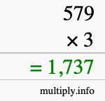 How to calculate 579 times 3 using long multiplication How to calculate 579 times 3 using long multiplication