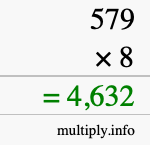 How to calculate 579 times 8 using long multiplication How to calculate 579 times 8 using long multiplication
