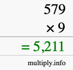 How to calculate 579 times 9 using long multiplication How to calculate 579 times 9 using long multiplication
