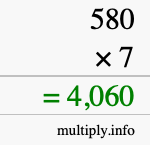 How to calculate 580 times 7 using long multiplication How to calculate 580 times 7 using long multiplication