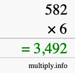 How to calculate 582 times 6 using long multiplication How to calculate 582 times 6 using long multiplication