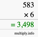 How to calculate 583 times 6 using long multiplication How to calculate 583 times 6 using long multiplication