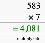 How to calculate 583 times 7 using long multiplication How to calculate 583 times 7 using long multiplication
