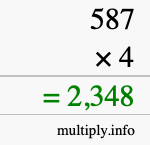 How to calculate 587 times 4 using long multiplication How to calculate 587 times 4 using long multiplication