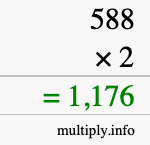 How to calculate 588 times 2 using long multiplication How to calculate 588 times 2 using long multiplication