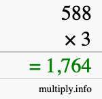 How to calculate 588 times 3 using long multiplication How to calculate 588 times 3 using long multiplication