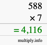 How to calculate 588 times 7 using long multiplication How to calculate 588 times 7 using long multiplication