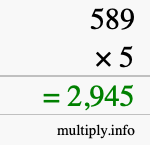 How to calculate 589 times 5 using long multiplication How to calculate 589 times 5 using long multiplication