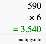 How to calculate 590 times 6 using long multiplication