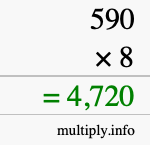 How to calculate 590 times 8 using long multiplication How to calculate 590 times 8 using long multiplication