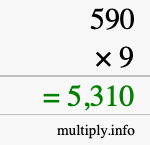 How to calculate 590 times 9 using long multiplication How to calculate 590 times 9 using long multiplication
