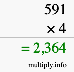 How to calculate 591 times 4 using long multiplication How to calculate 591 times 4 using long multiplication