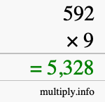 How to calculate 592 times 9 using long multiplication How to calculate 592 times 9 using long multiplication