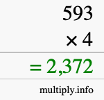 How to calculate 593 times 4 using long multiplication How to calculate 593 times 4 using long multiplication