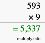 How to calculate 593 times 9 using long multiplication How to calculate 593 times 9 using long multiplication