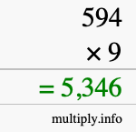 How to calculate 594 times 9 using long multiplication How to calculate 594 times 9 using long multiplication