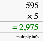 How to calculate 595 times 5 using long multiplication How to calculate 595 times 5 using long multiplication