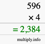 How to calculate 596 times 4 using long multiplication How to calculate 596 times 4 using long multiplication