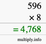 How to calculate 596 times 8 using long multiplication How to calculate 596 times 8 using long multiplication