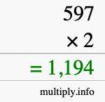 How to calculate 597 times 2 using long multiplication How to calculate 597 times 2 using long multiplication