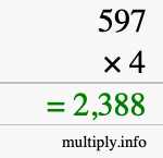 How to calculate 597 times 4 using long multiplication How to calculate 597 times 4 using long multiplication