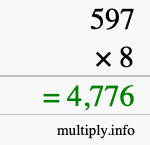 How to calculate 597 times 8 using long multiplication How to calculate 597 times 8 using long multiplication