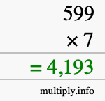 How to calculate 599 times 7 using long multiplication How to calculate 599 times 7 using long multiplication