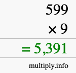 How to calculate 599 times 9 using long multiplication How to calculate 599 times 9 using long multiplication