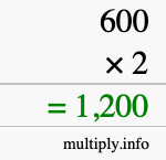 How to calculate 600 times 2 using long multiplication How to calculate 600 times 2 using long multiplication