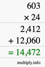 How to calculate 603 times 24 using long multiplication How to calculate 603 times 24 using long multiplication