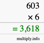 How to calculate 603 times 6 using long multiplication How to calculate 603 times 6 using long multiplication