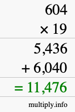 How to calculate 604 times 19 using long multiplication How to calculate 604 times 19 using long multiplication