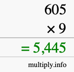 How to calculate 605 times 9 using long multiplication How to calculate 605 times 9 using long multiplication