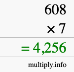 How to calculate 608 times 7 using long multiplication How to calculate 608 times 7 using long multiplication
