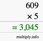 How to calculate 609 times 5 using long multiplication