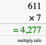 How to calculate 611 times 7 using long multiplication How to calculate 611 times 7 using long multiplication