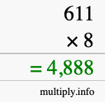 How to calculate 611 times 8 using long multiplication How to calculate 611 times 8 using long multiplication