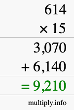How to calculate 614 times 15 using long multiplication How to calculate 614 times 15 using long multiplication