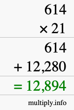 How to calculate 614 times 21 using long multiplication How to calculate 614 times 21 using long multiplication