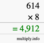 How to calculate 614 times 8 using long multiplication How to calculate 614 times 8 using long multiplication