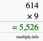How to calculate 614 times 9 using long multiplication How to calculate 614 times 9 using long multiplication