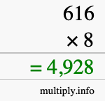 How to calculate 616 times 8 using long multiplication How to calculate 616 times 8 using long multiplication
