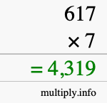 How to calculate 617 times 7 using long multiplication How to calculate 617 times 7 using long multiplication