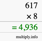 How to calculate 617 times 8 using long multiplication How to calculate 617 times 8 using long multiplication