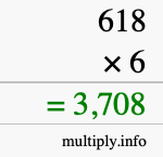 How to calculate 618 times 6 using long multiplication How to calculate 618 times 6 using long multiplication