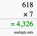 How to calculate 618 times 7 using long multiplication How to calculate 618 times 7 using long multiplication