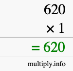 How to calculate 620 times 1 using long multiplication How to calculate 620 times 1 using long multiplication