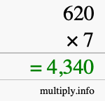 How to calculate 620 times 7 using long multiplication How to calculate 620 times 7 using long multiplication